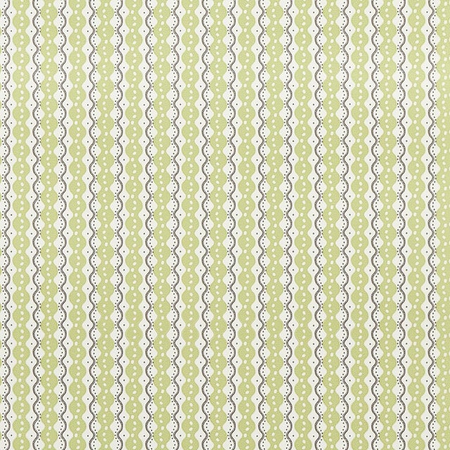 Not Yet Made - Made To Order Sample - Schumacher x Neisha Crosland Centipede Stripe Wallpaper in Pea For Sale - Image 5 of 5