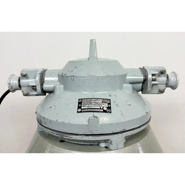 Gray Industrial Explosion Proof Lamp with Aluminium Shade from Elektrosvit, 1970s For Sale - Image 8 of 13