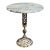 Vintage French Style Round Marble Top Brass Filigree Table For Sale