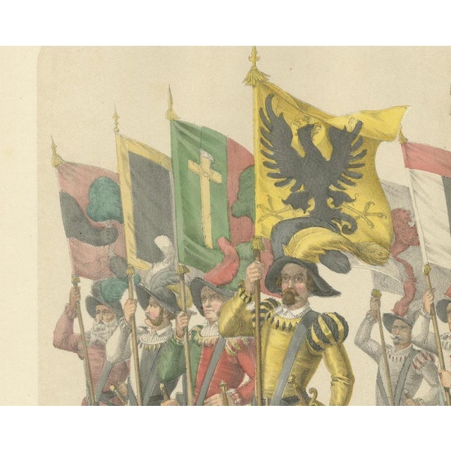 Paper H. Jenny, Parade of Unity: The Allied Cities and Territories with Their Banners, 1855, Print For Sale - Image 7 of 10