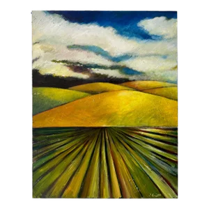 2022 “The Hills and Fields” Acrylic on Canvas Landscape Painting by Judy Gittelsohn