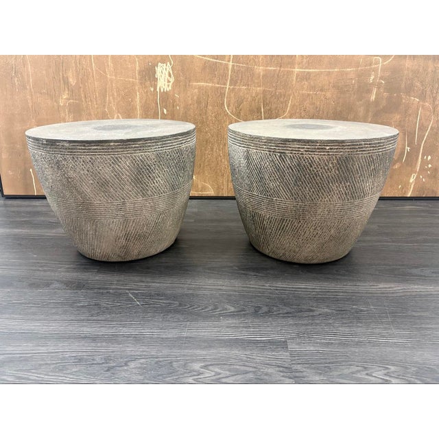 Contemporary Rh Restoration Hardware Vetro Round Side Table – 21" Diam., Set of 2 For Sale - Image 3 of 18