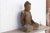 Brown Antique Carved Wood Mediating Buddha For Sale - Image 8 of 10