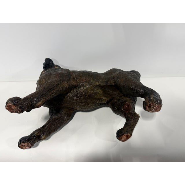 English Terracotta Pug Dog Sculpture With Glass Eyes, Early 20th Century For Sale - Image 10 of 12