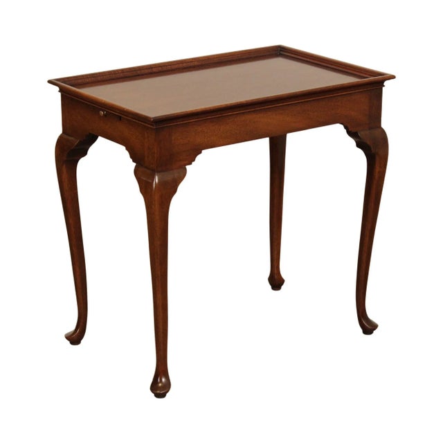 1980s Kindel Queen Anne Style Mahogany Tea Table For Sale - Image 13 of 13