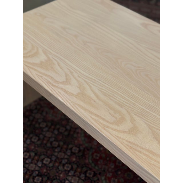Organic Modern Bleached Oak Wood Side Table For Sale - Image 9 of 12