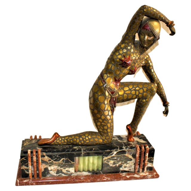 Bronze 1990s Art Deco Fan Dancer After Chiparus For Sale - Image 8 of 18