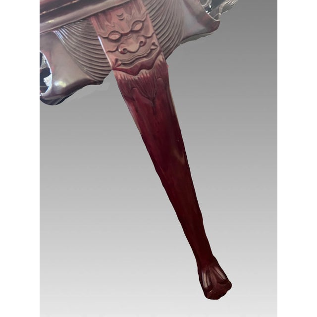 Vintage Mother of Pearl and Solid Rosewood Inlaid Asian Chinoiserie Dining Set for 8 People, (10 Pieces Table and Chairs) For Sale - Image 12 of 12