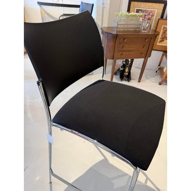 Early 21st Century Modern Mayline Black Bar Stool (Set of 2) For Sale - Image 5 of 8