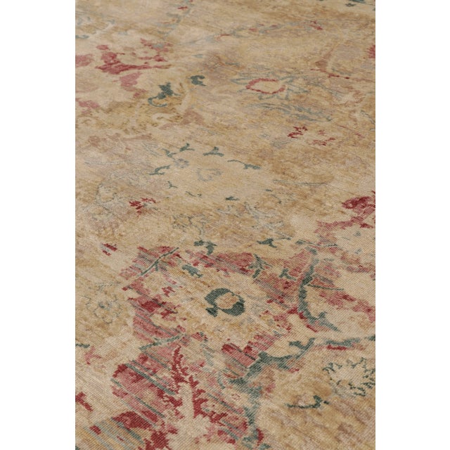 Modern Polonaise Style Natural Silk Rug With Floral Patterns, by Rug & Kilim, India For Sale In New York - Image 6 of 10