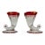 Vintage Art Deco Cornucopia Cranberry Red Vases - a Pair For Sale