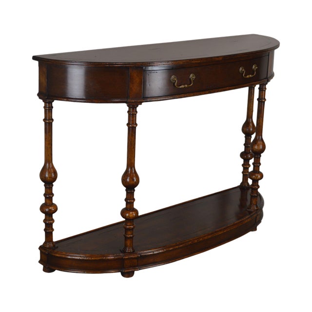 Jonathan Charles Country Farmhouse Demilune One Drawer Console