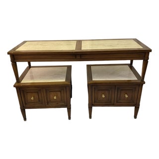 Set of 3 Mid Century Gordon’s Fine Furniture Italian Marble Inlaid Tables For Sale