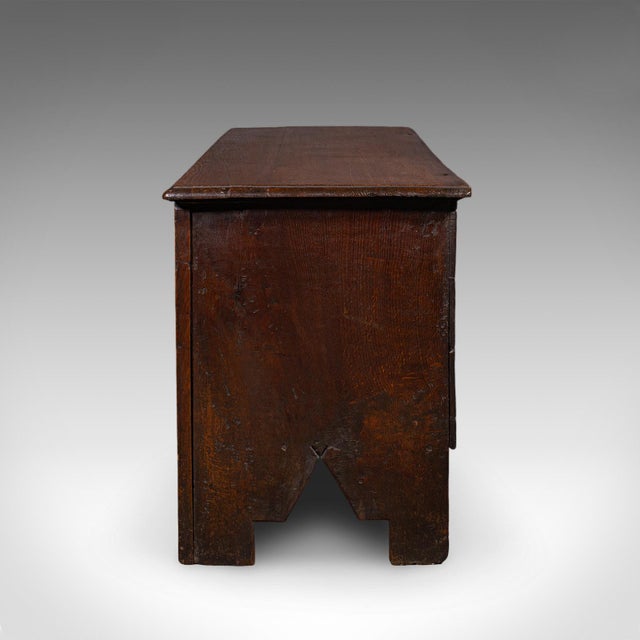 Antique Linen Chest, English, Carved Oak, Coffer, Bay Window Seat, William III For Sale - Image 6 of 12