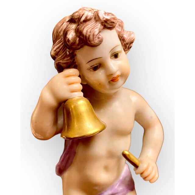 Ceramic A Pair of Antique Italian Capodimonte Porcelain Cherubs For Sale - Image 7 of 12