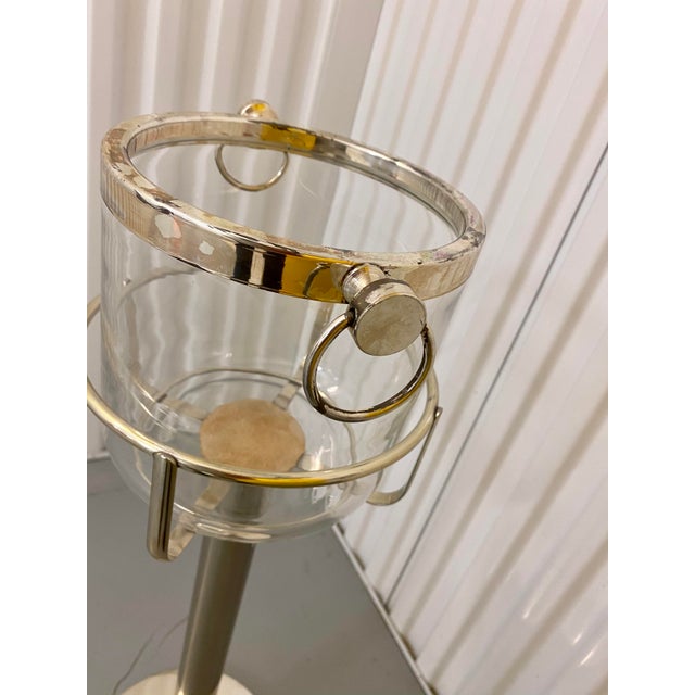 Mid Century Vintage Silver Plate & Glass Wine Bucket on Stand Chairish