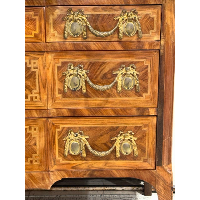 Dark Gray French Transitional LouisXV. , XVI Chest of Drawers For Sale - Image 8 of 9