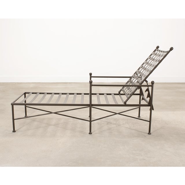 Set of Three Mario Papperzini Style Wrought Iron Chaise Longues For Sale - Image 10 of 18
