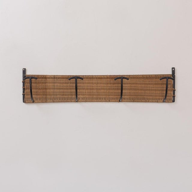 French 1950s French Wicker and Iron Wall Hook For Sale - Image 3 of 9