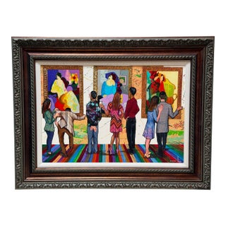 Circa 2015 Marcus Glenn "Stepping Out at the Gallery With Tarkay" Giclee For Sale