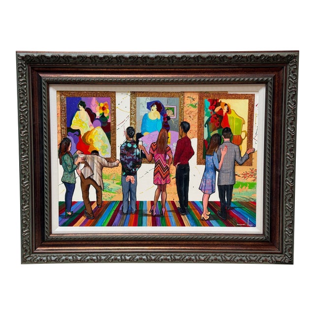 Circa 2015 Marcus Glenn "Stepping Out at the Gallery With Tarkay" Giclee For Sale