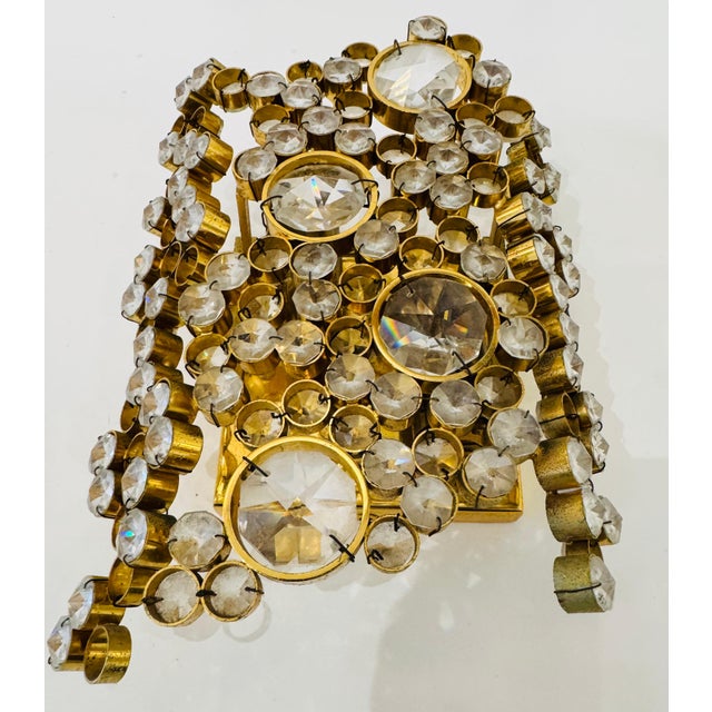 1960s Mid Century Modern Palwa Austrian Crystal Wall Lamps - a Pair For Sale - Image 9 of 15