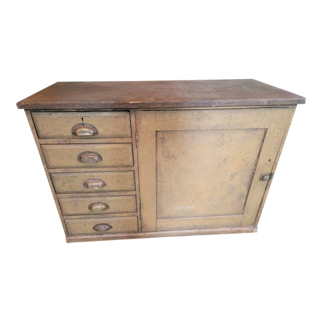 Antique English Painted Cupboard For Sale