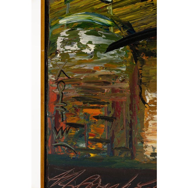 Abstract Besso Bakradze Unpredictable Criterion 1993 Signed Abstract Oil Painting Canvas For Sale - Image 3 of 8