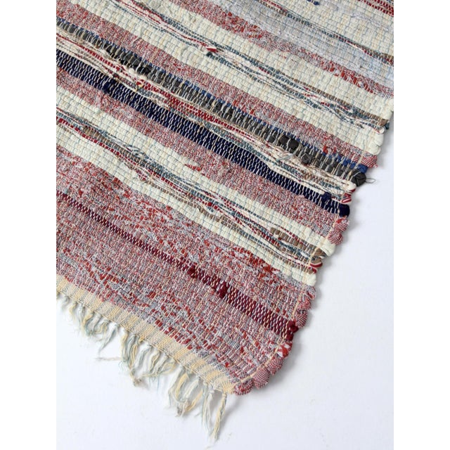 Vintage American Handmade Rag Rug For Sale - Image 4 of 12