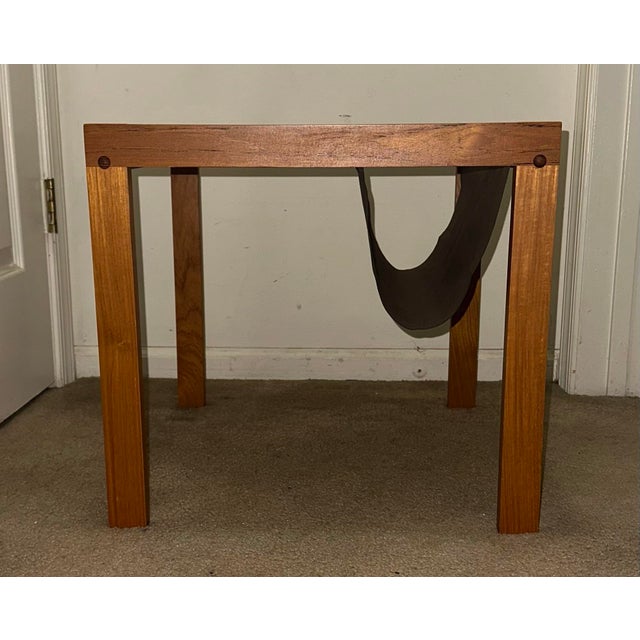 Mid-Century Modern Danish Teak & Canvas Magazine Sling Side Table by BL-Møbler For Sale - Image 12 of 12