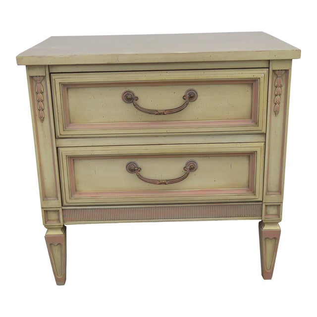 French Shabby Chic Painted Nightstand Side End Bedside Table | Chairish