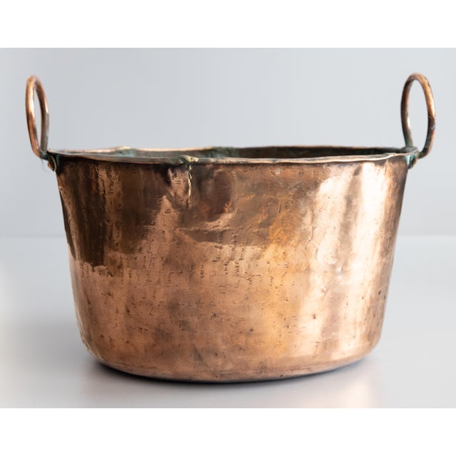Farmhouse Large 19th-Century French Hammered Copper Pot For Sale - Image 3 of 12