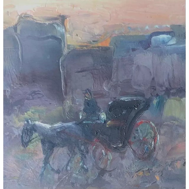 Adolfo Carducci, Rencontre sur la place, Oil on Cardboard, Framed For Sale - Image 5 of 9