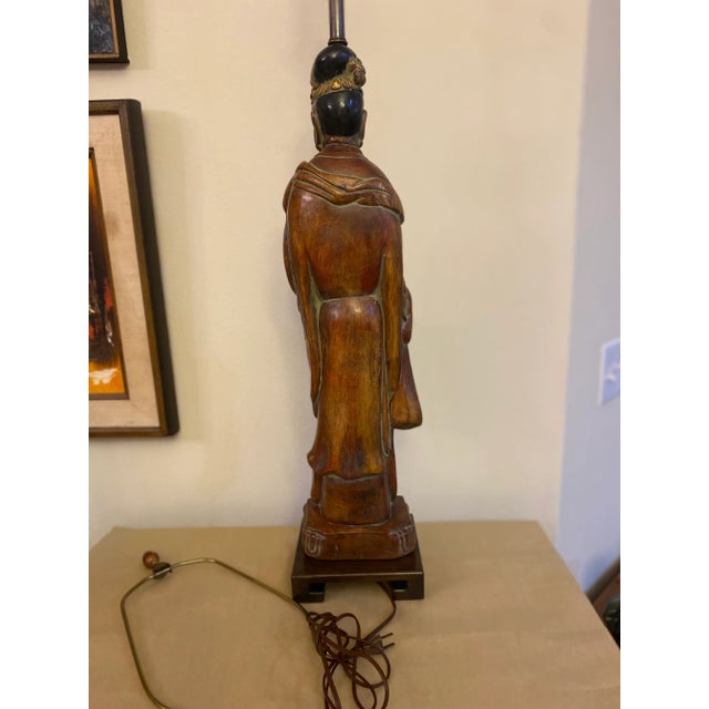 Hollywood Regency 1940s Hollywood Regency Goddess Quan Yin Lamp For Sale - Image 3 of 6