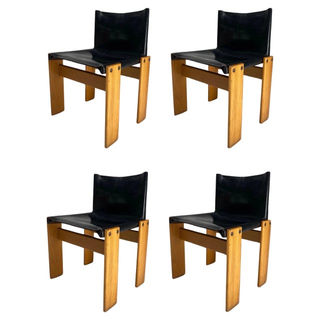 Monk Chairs attributed to Afra & Tobia Scarpa for Molteni, Italy, 1974, Set of 4 For Sale - Image 9 of 9