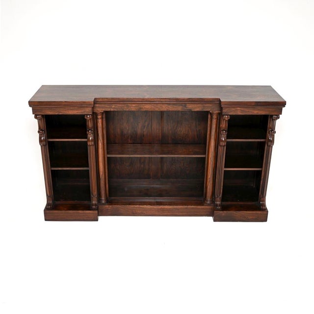A stunning antique William IV open bookcase. This was made in England, it dates from around the 1840 period. It is a very...