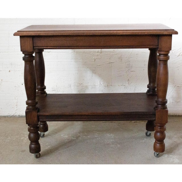Mid-Century Modern Mid-Century French Console or Wheeled Hallway Table For Sale - Image 3 of 11