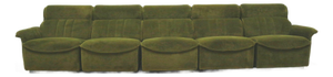 Large Vintage Element Sofa in Green Velvet, 1970s