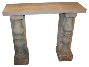 Small Stone Console Tables, Set of 2