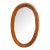 Vintage 1980s Oval Oak Wall Mirror With Walnut Stain, 32.5” X 19” For Sale