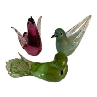 Seguso Formia Vetri Di Murano Glass Birds For Sale