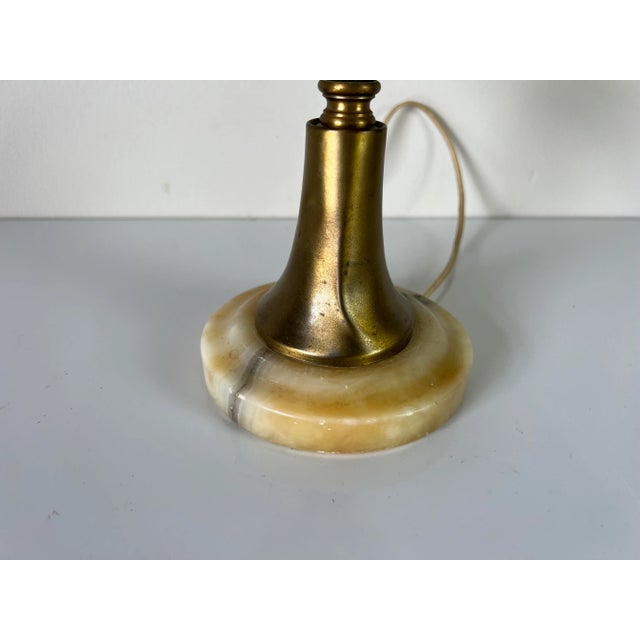 Vintage Italian Carved Alabaster Table Lamp For Sale - Image 9 of 13