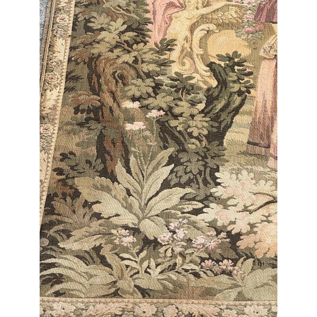 1950s Mid-Century French Jacquard Tapestry with Embarkation for Cythera Motif in the style of Aubusson, 1950s For Sale - Image 5 of 18