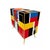 Two-door sideboard, entirely handcrafted, with a wooden structure covered in multicolored Murano glass. Brass gilded...