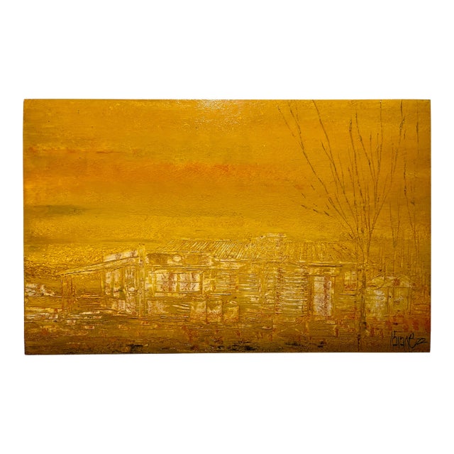 1972 Oil on Wooden Board Painting by Australian Artist Neil Savage For Sale