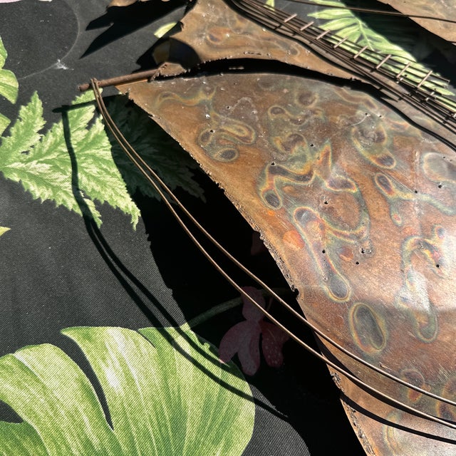 Metal Large Metal Vintage Ship Flat Sculpture For Sale - Image 7 of 8