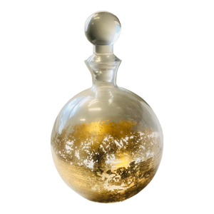 Mid 20th Century Mid-Century Modern Clear Glass Decanter With Gilt Gold Interior