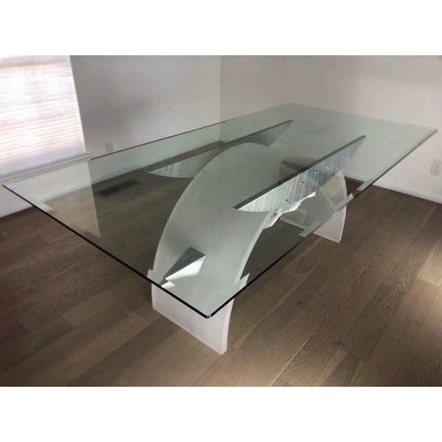 Platinum Joseph Galvan- Serpiente Dinning Lucite Table, Mid- Century For Sale - Image 8 of 8