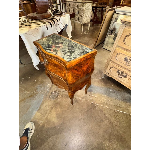 Traditional 19th C. Italian Walnut Bombe Side Table For Sale - Image 3 of 7