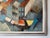 Slate Gray 1970’s Mid-Century Impressionist Geometric Abstract Cityscape Oil on Canvas Painting, Framed For Sale - Image 8 of 12